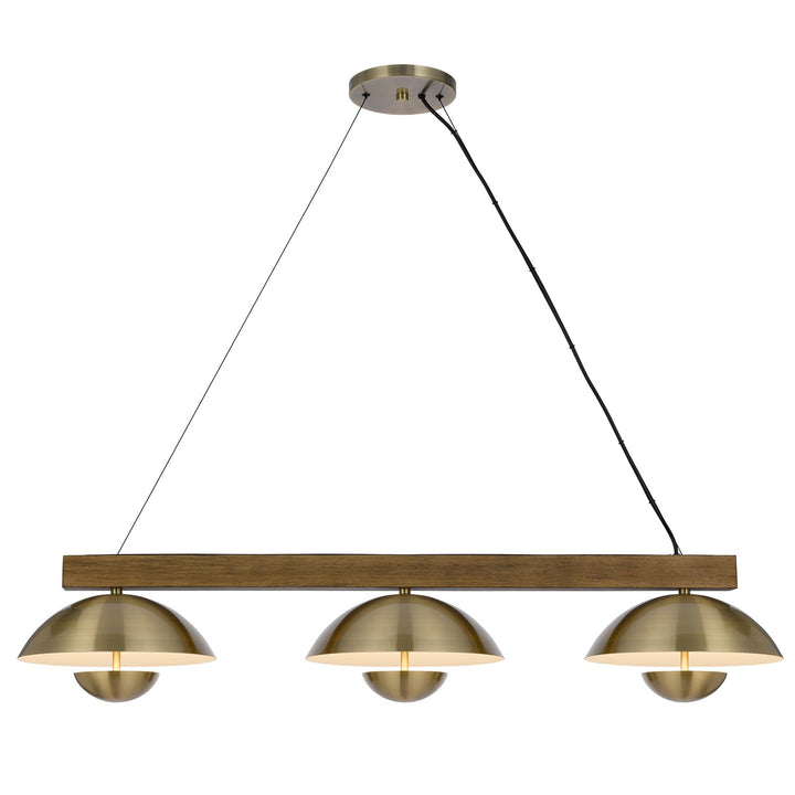 Lakeland 15W X 3 Intergrated Dimmable Led Metal / Birch Wood Island Chandelier
