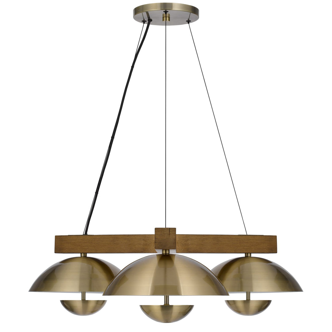 Lakeland 15W X 3 Intergrated Dimmable Led Metal / Birch Wood Pendant Light by CAL Lighting