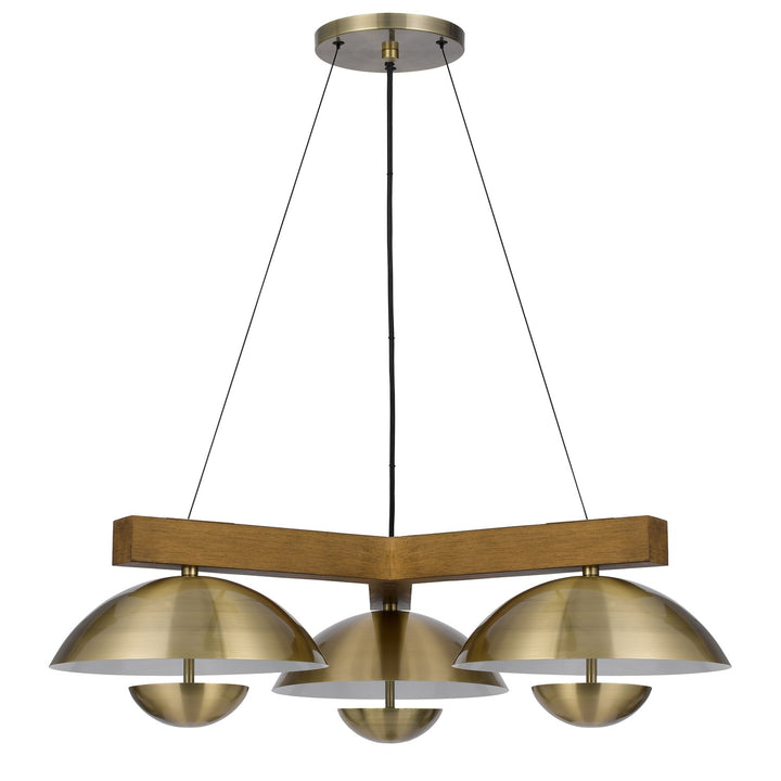 Lakeland 15W X 3 Intergrated Dimmable Led Metal / Birch Wood Pendant Light