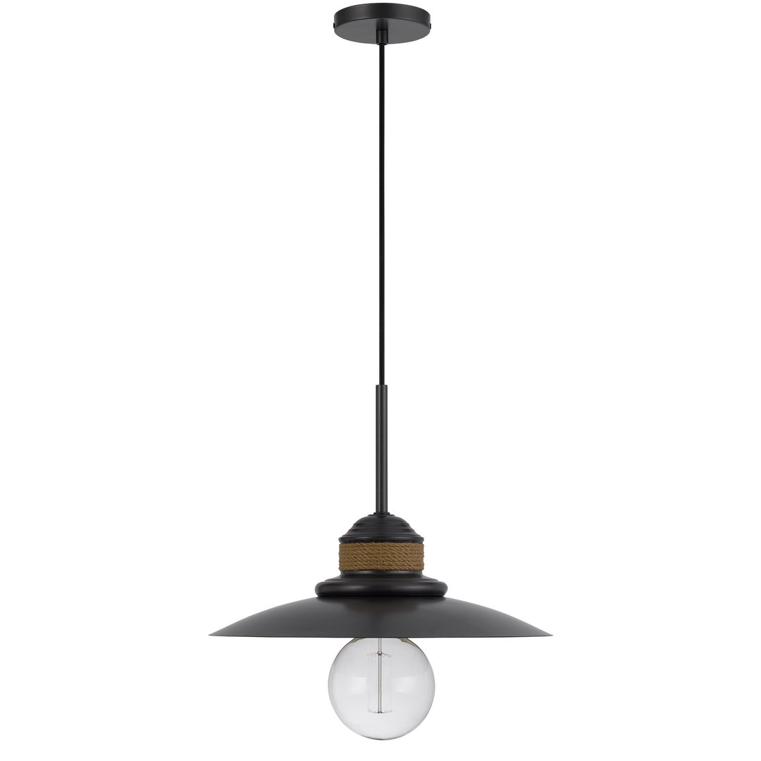 60W Mineola Metal Mini Pendant With Burlap Design by CAL Lighting