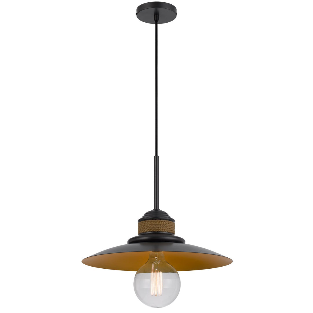 60W Mineola Metal Mini Pendant With Burlap Design