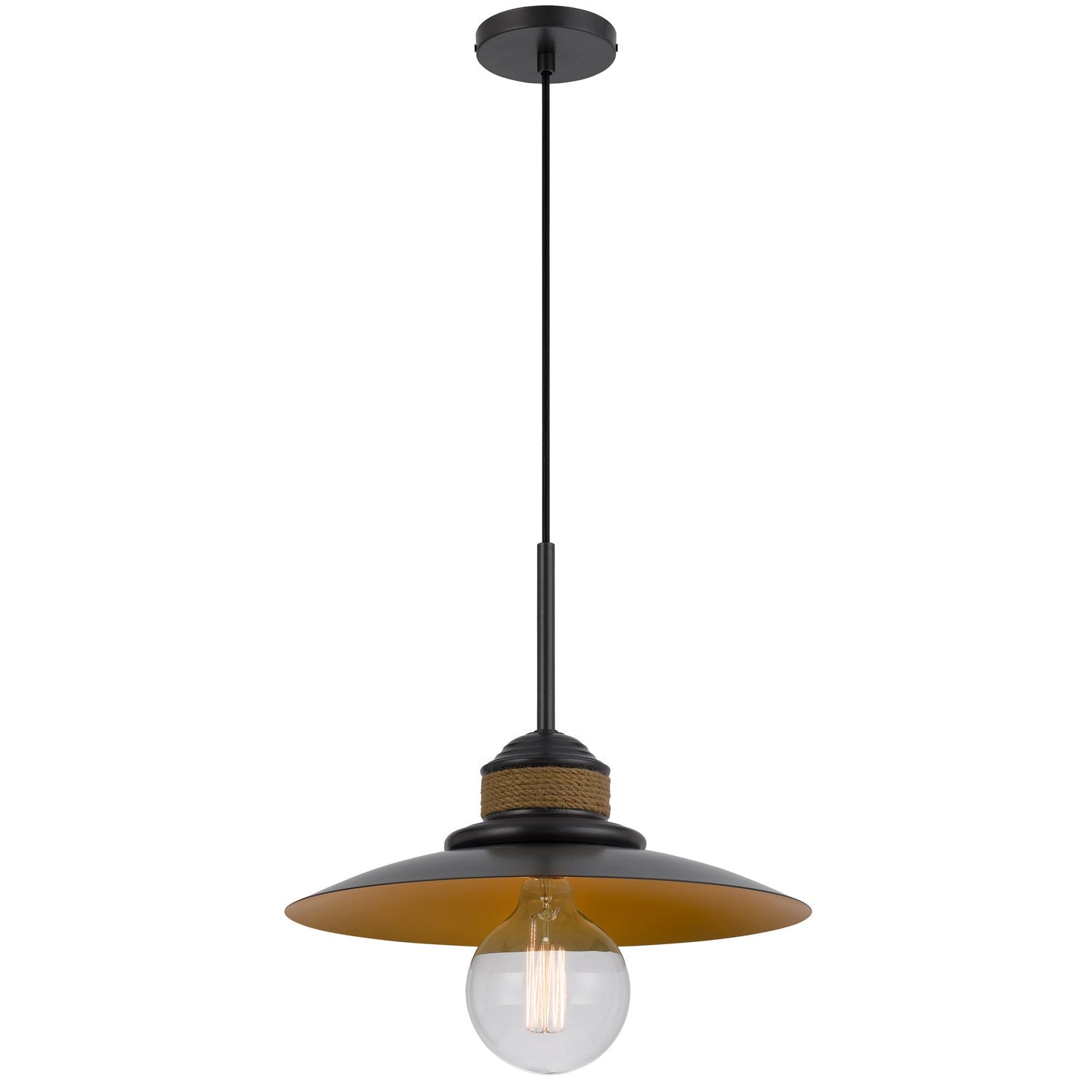 60W Mineola Metal Mini Pendant With Burlap Design