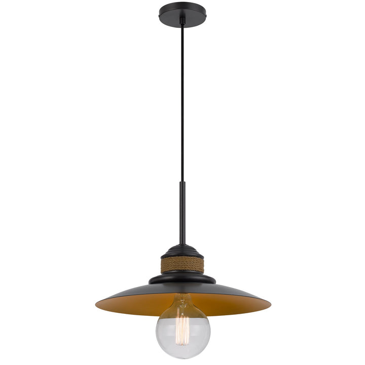 60W Mineola Metal Mini Pendant With Burlap Design