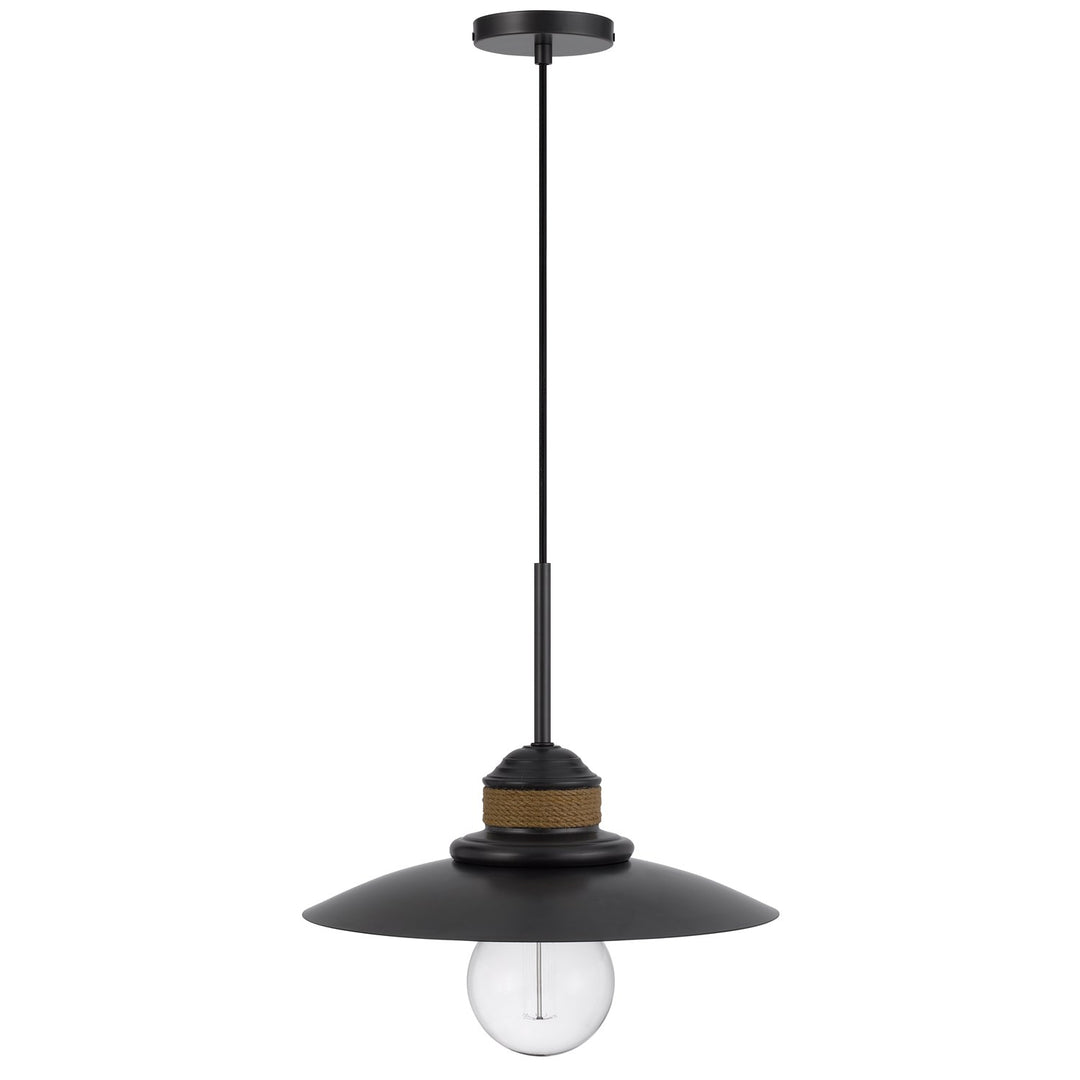 60W Mineola Metal Mini Pendant With Burlap Design