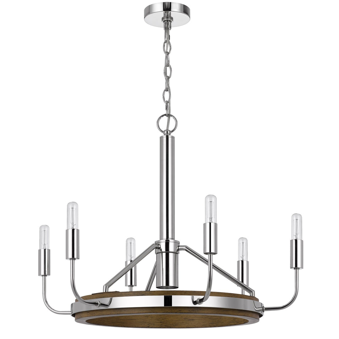 Saluda 60W X 6 Metal Chandelier And A Gu10 6W Led Downlight (Led Bulb Included) by CAL Lighting