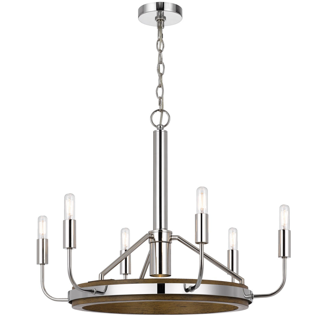 Saluda 60W X 6 Metal Chandelier And A Gu10 6W Led Downlight (Led Bulb Included)
