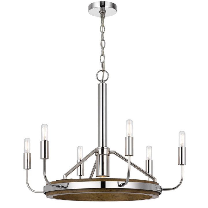 Saluda 60W X 6 Metal Chandelier And A Gu10 6W Led Downlight (Led Bulb Included)