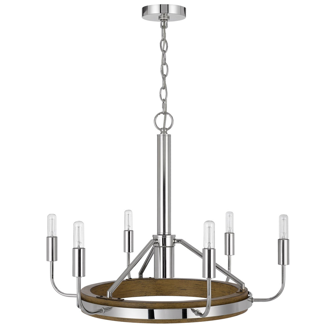 Saluda 60W X 6 Metal Chandelier And A Gu10 6W Led Downlight (Led Bulb Included)
