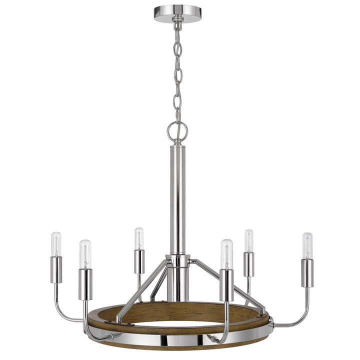 Saluda 60W X 6 Metal Chandelier And A Gu10 6W Led Downlight (Led Bulb Included)