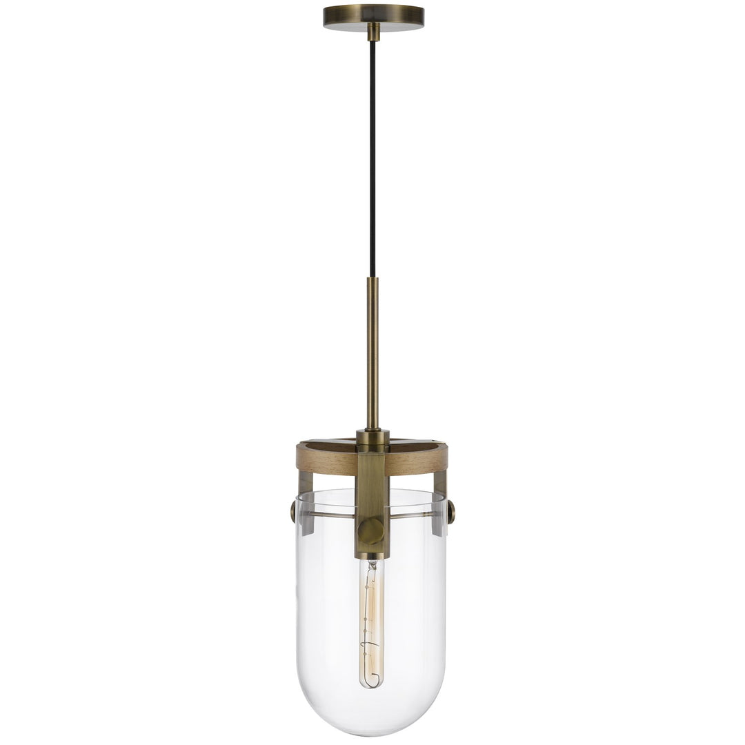 Stovall 60W Metal/Glass/Birch Wood Pendant Light