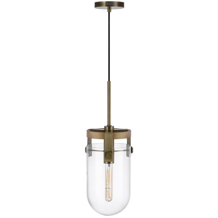 Stovall 60W Metal/Glass/Birch Wood Pendant Light