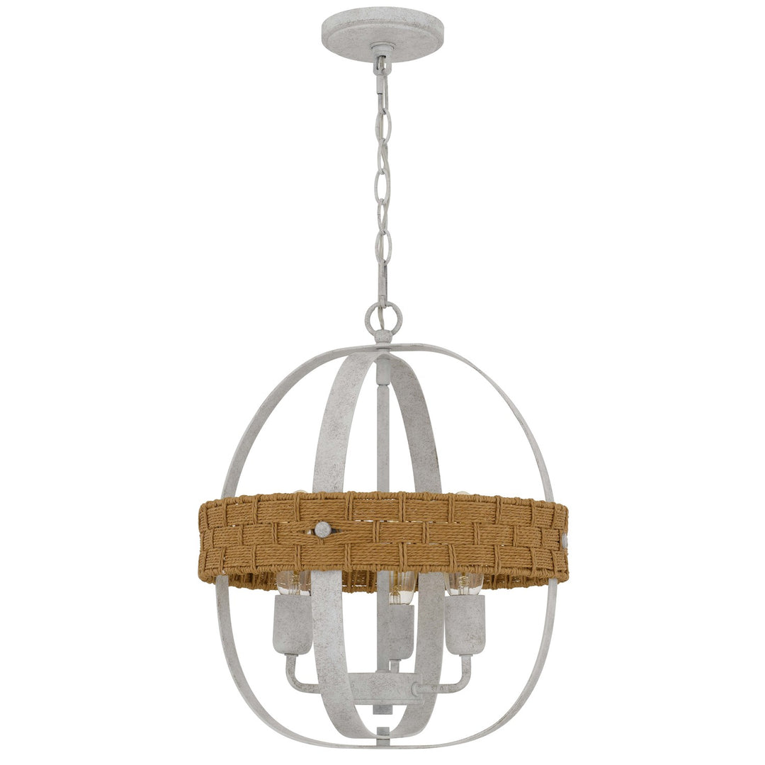 60W X 3 Barton Metal Chandelier With Rattan Design by CAL Lighting