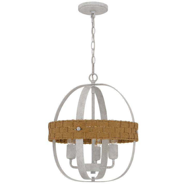 60W X 3 Barton Metal Chandelier With Rattan Design by CAL Lighting