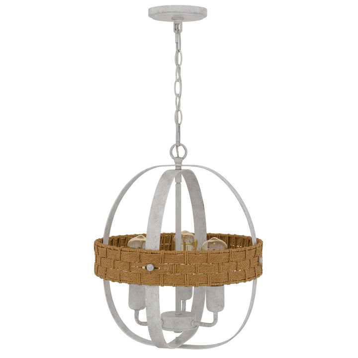 60W X 3 Barton Metal Chandelier With Rattan Design