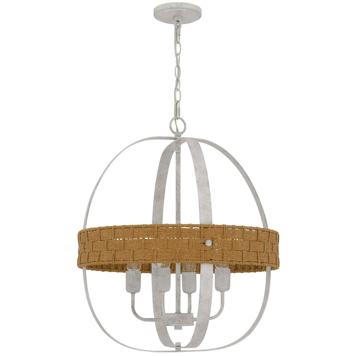 60W X 4 Barton Metal Chandelier With Rattan Design by CAL Lighting
