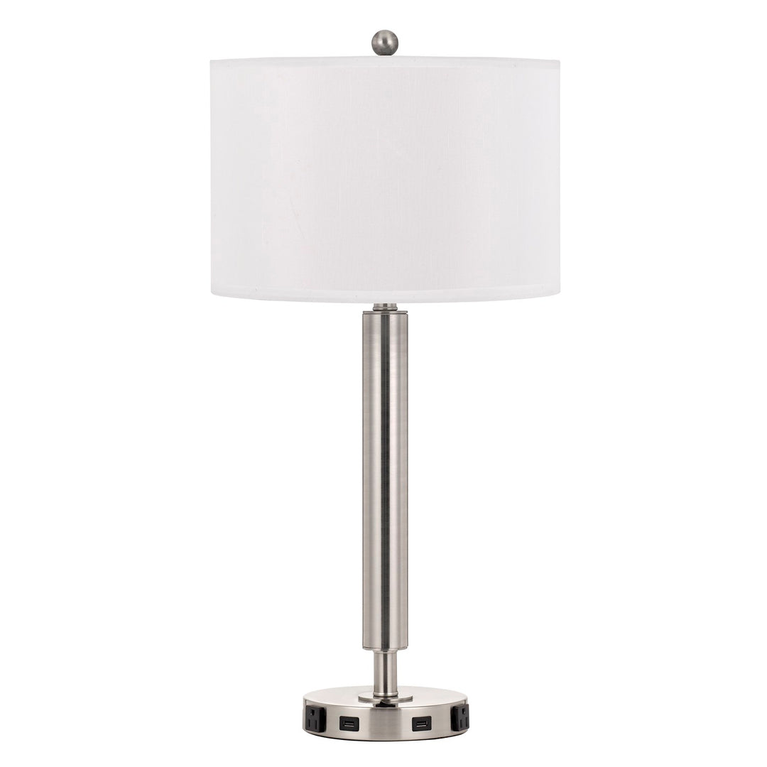 100W Metal Night Stand Lamp With 2 Usb And 2 Power Outlets by CAL Lighting