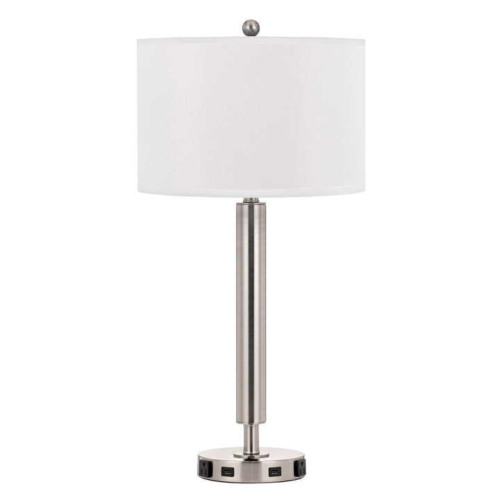 100W Metal Night Stand Lamp With 2 Usb And 2 Power Outlets by CAL Lighting