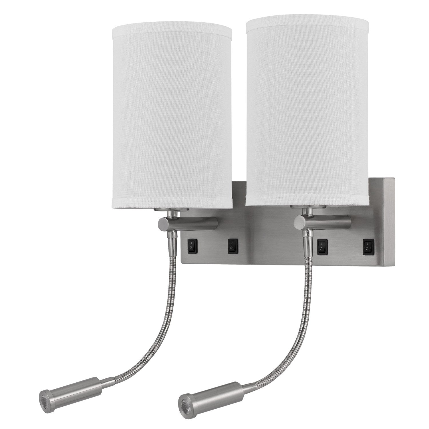60W X 2 Lakewood Wall Lamp With Two 1W Intergrated Led Reading Lamps by CAL Lighting