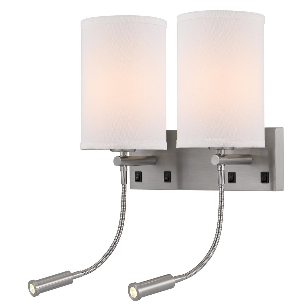 60W X 2 Lakewood Wall Lamp With Two 1W Intergrated Led Reading Lamps