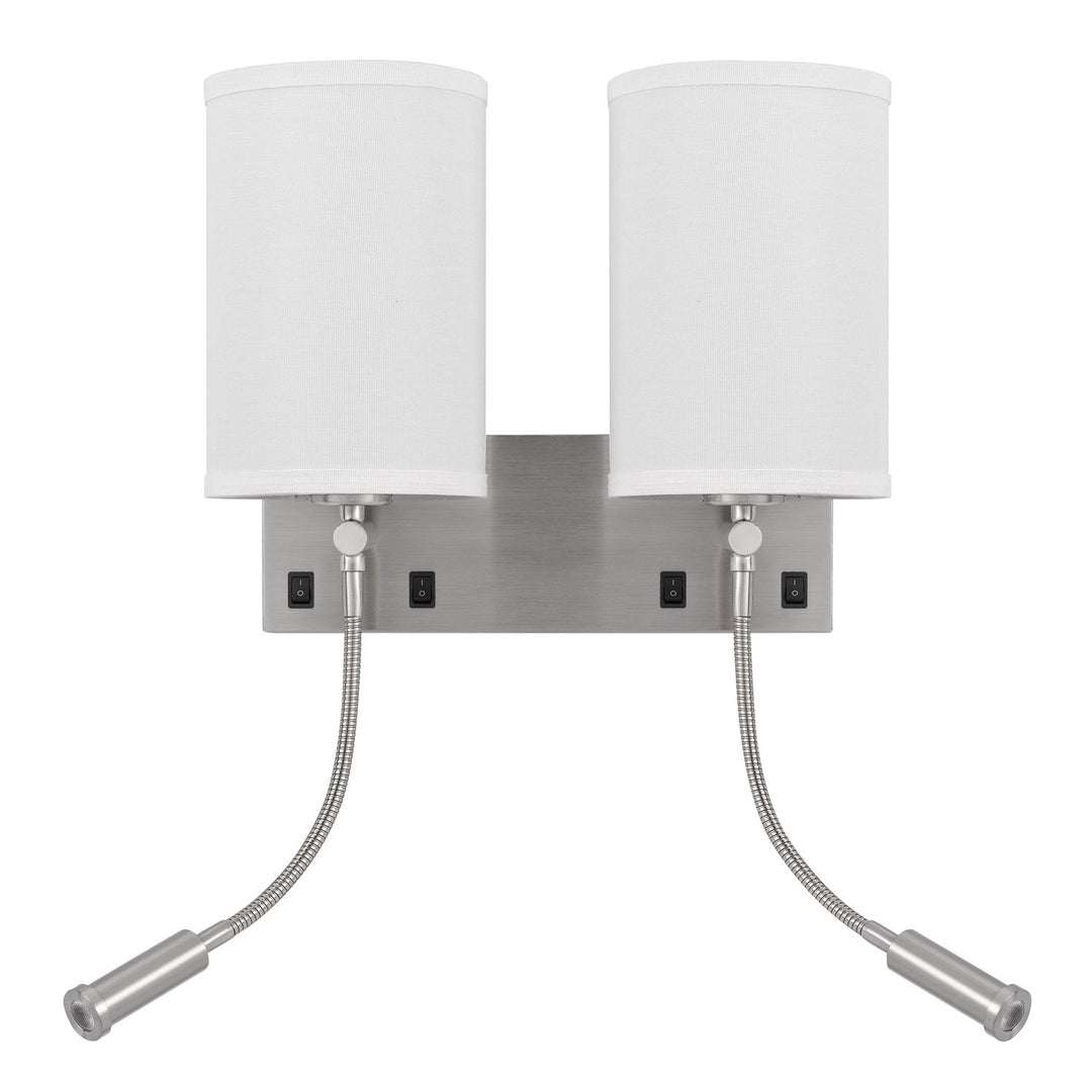 60W X 2 Lakewood Wall Lamp With Two 1W Intergrated Led Reading Lamps