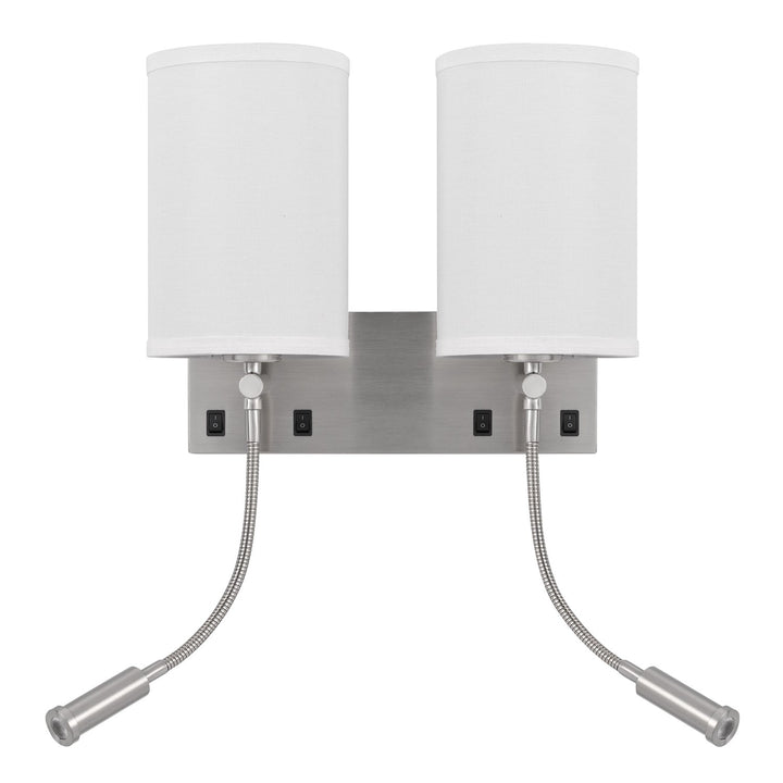 60W X 2 Lakewood Wall Lamp With Two 1W Intergrated Led Reading Lamps