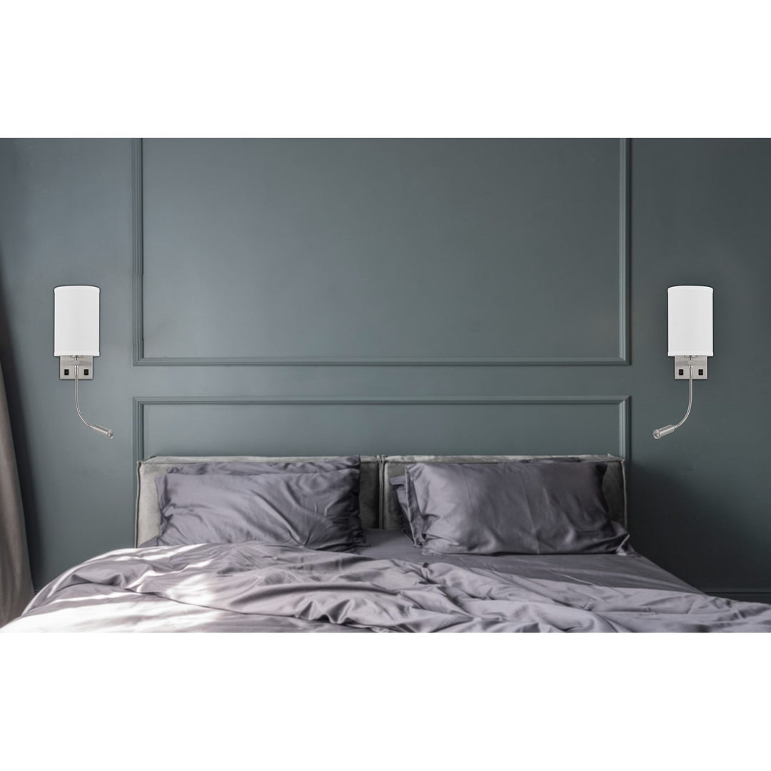 60W Lakewood Wall Lamp With 1W Intergrated Led Reading Lamp