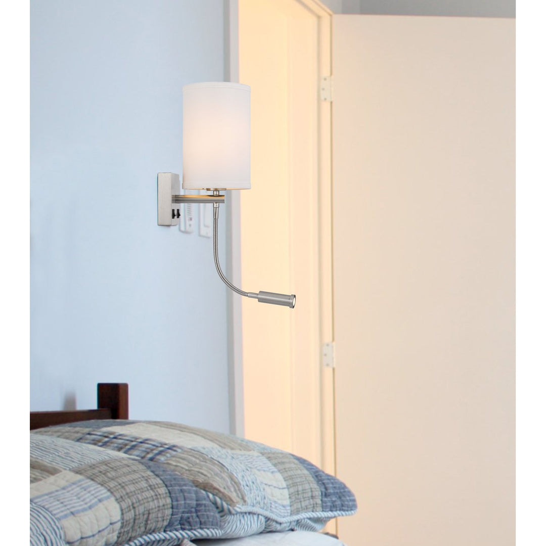 60W Lakewood Wall Lamp With 1W Intergrated Led Reading Lamp