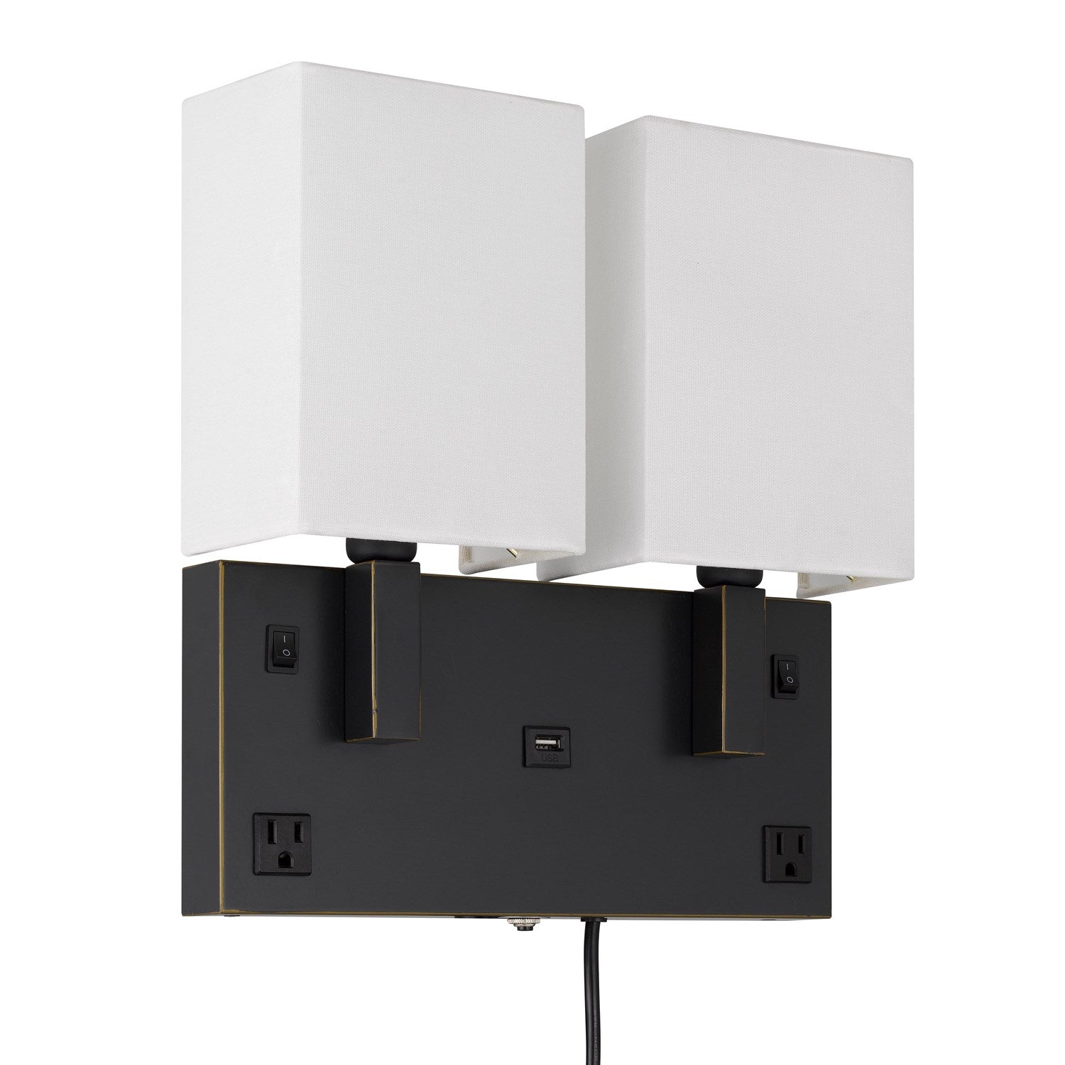 40W X 2 Oberlin Wall Lamp With 2 Power Outlets And 1 Usb Charging Port by CAL Lighting