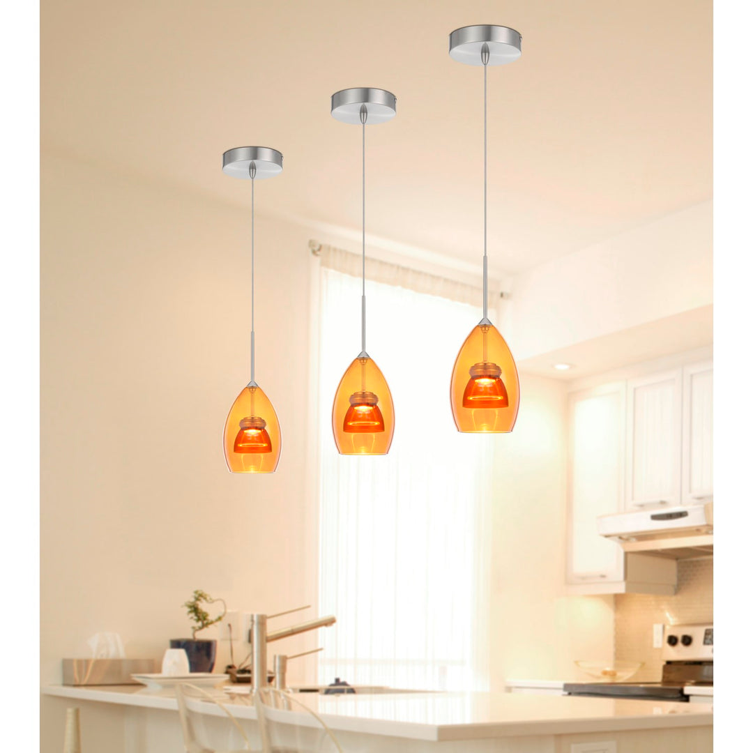 Integrated Dimmable Led Glass Mini Pendant Light. 6W; 450 Lumen; 3000K