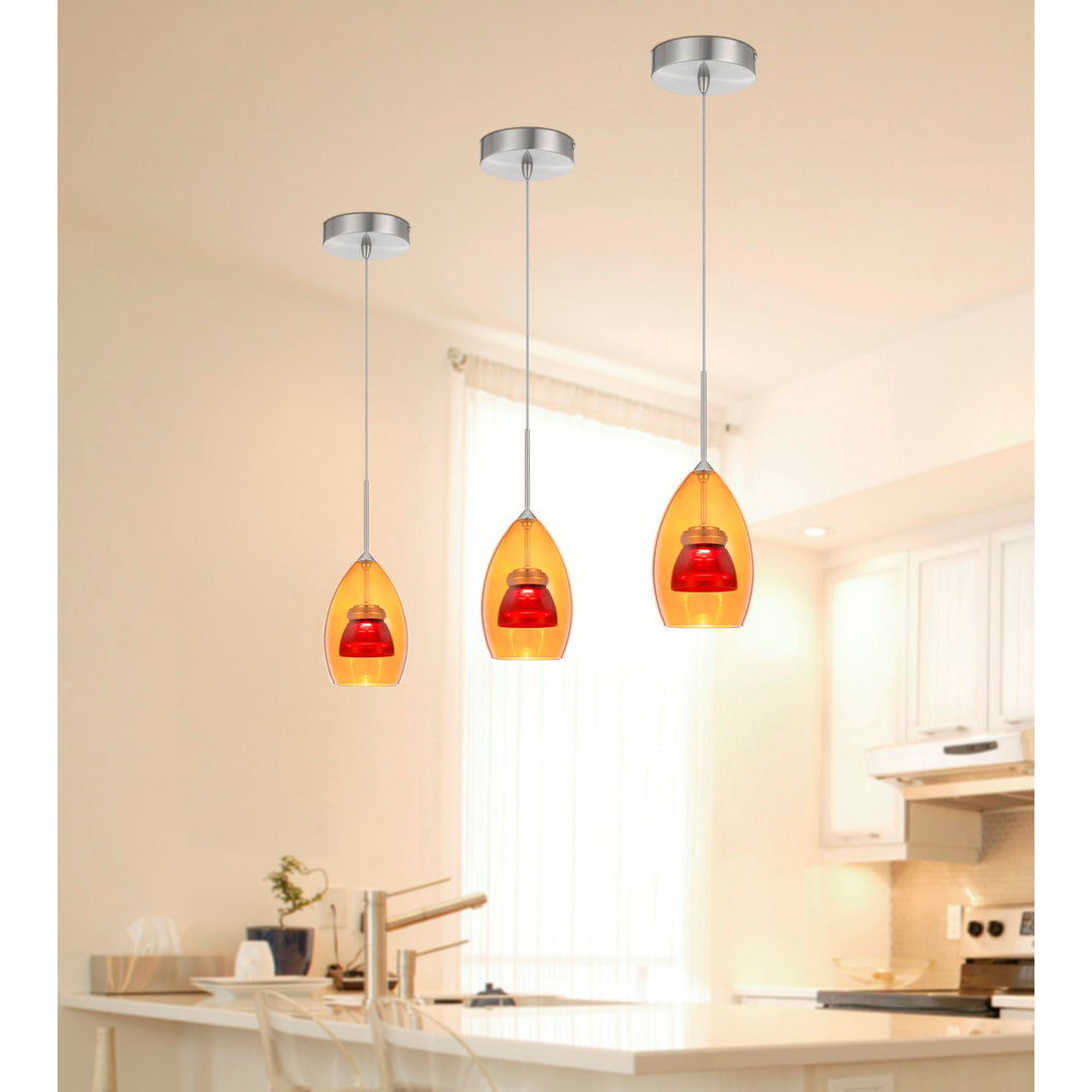 Integrated Dimmable Led Glass Mini Pendant Light. 6W; 450 Lumen; 3000K