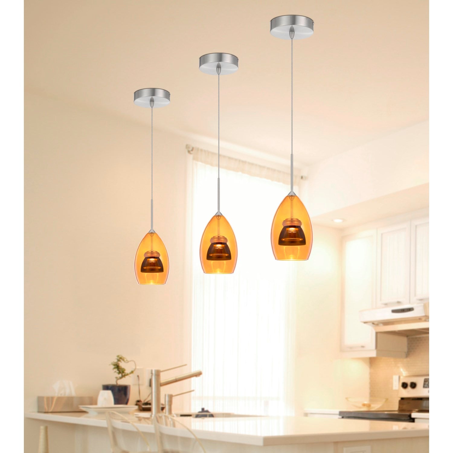 Integrated Dimmable Led Glass Mini Pendant Light. 6W; 450 Lumen; 3000K