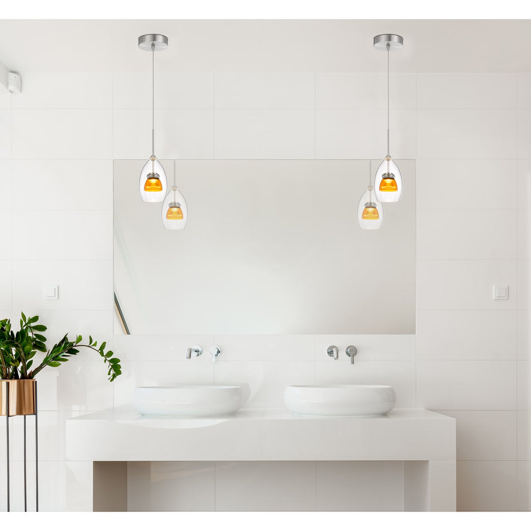 Integrated Dimmable Led Glass Mini Pendant Light. 6W; 450 Lumen; 3000K