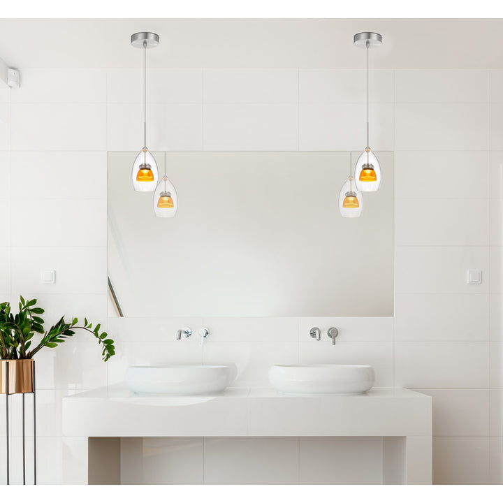 Integrated Dimmable Led Glass Mini Pendant Light. 6W; 450 Lumen; 3000K