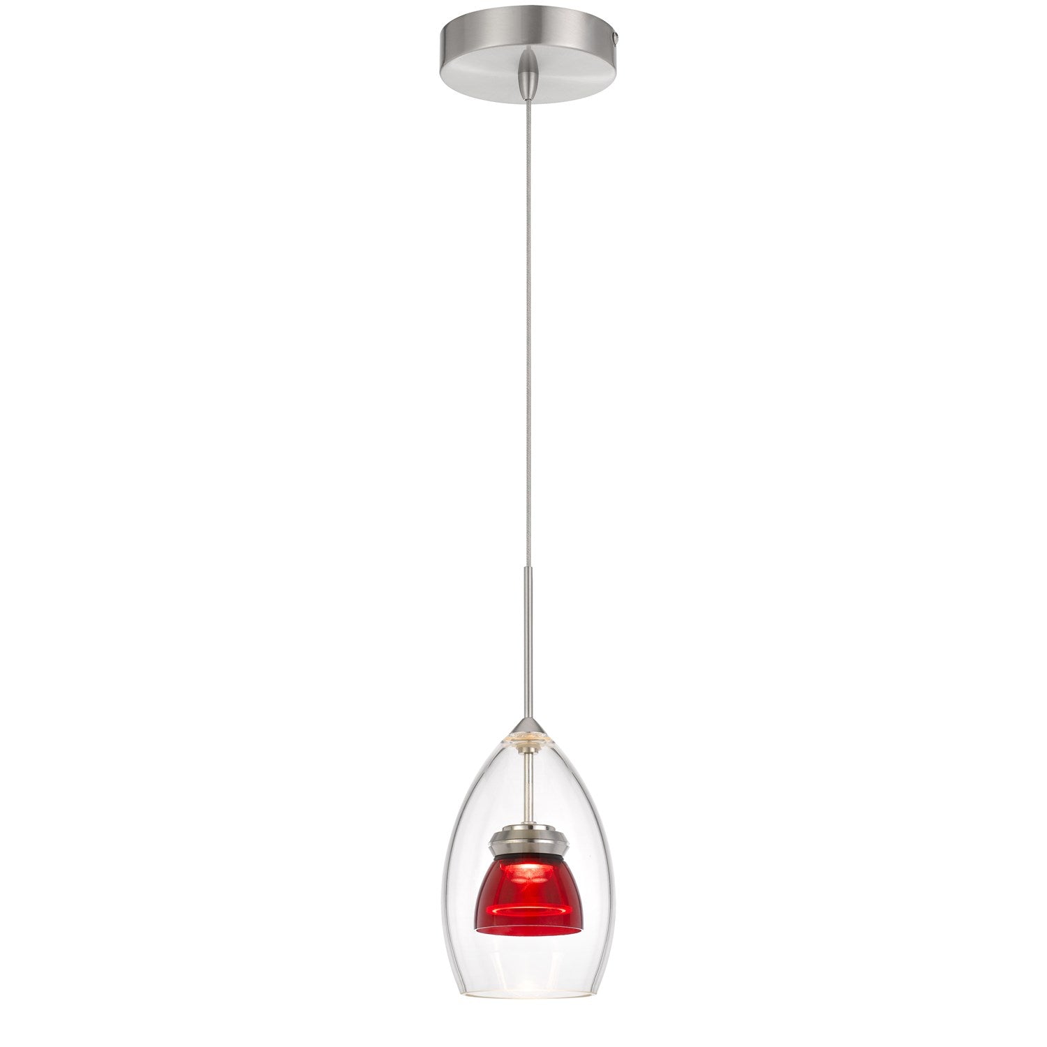 Integrated Dimmable Led Glass Mini Pendant Light. 6W; 450 Lumen; 3000K by CAL Lighting