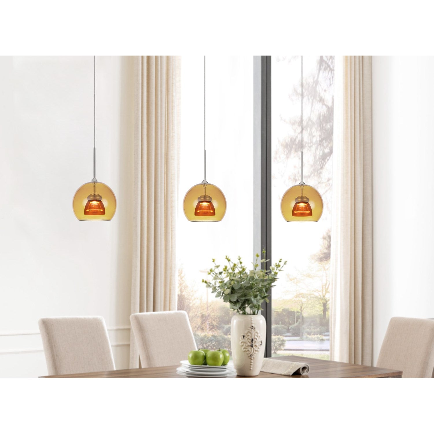 Integrated Dimmable Led Glass Mini Pendant Light. 6W; 450 Lumen; 3000K