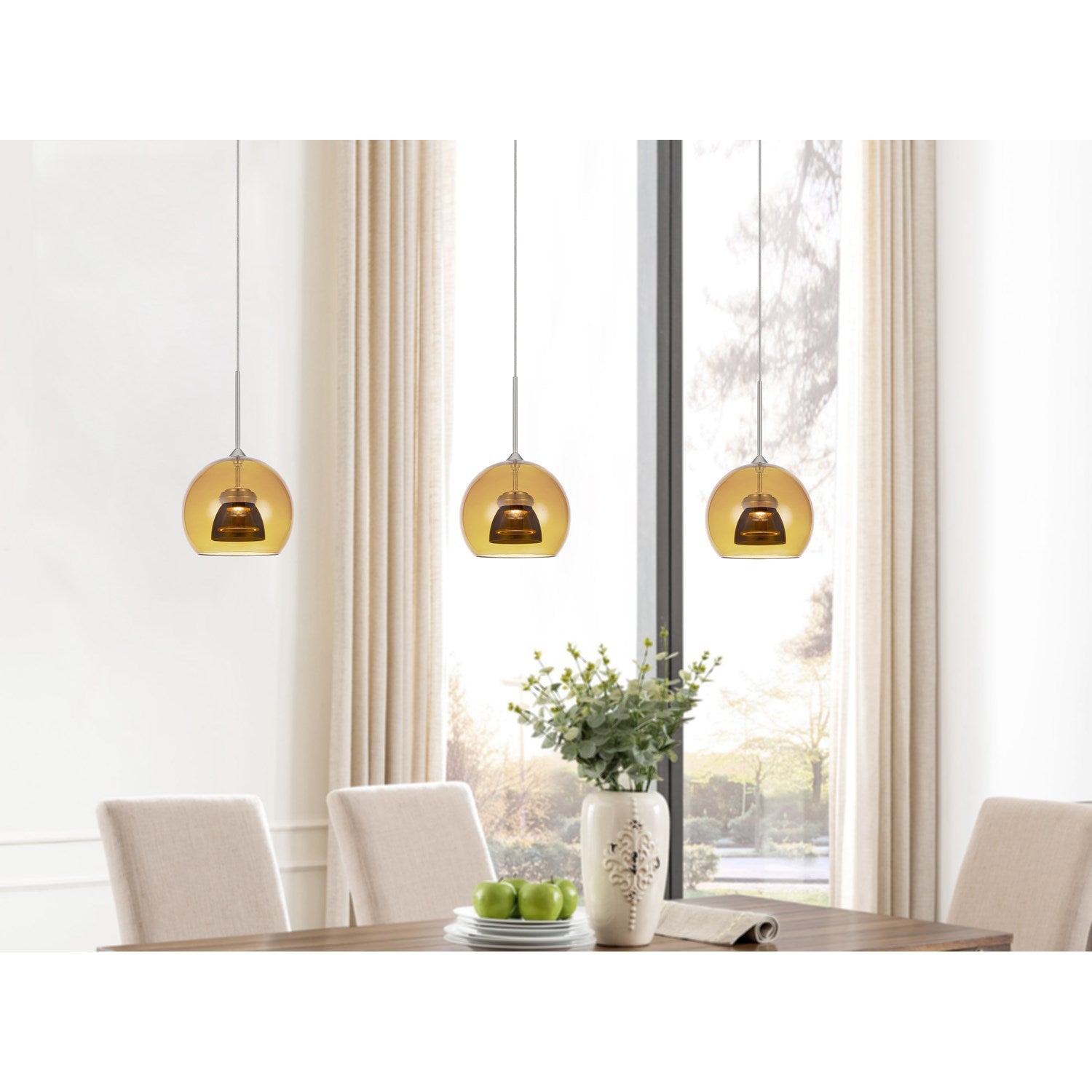 Integrated Dimmable Led Glass Mini Pendant Light. 6W; 450 Lumen; 3000K