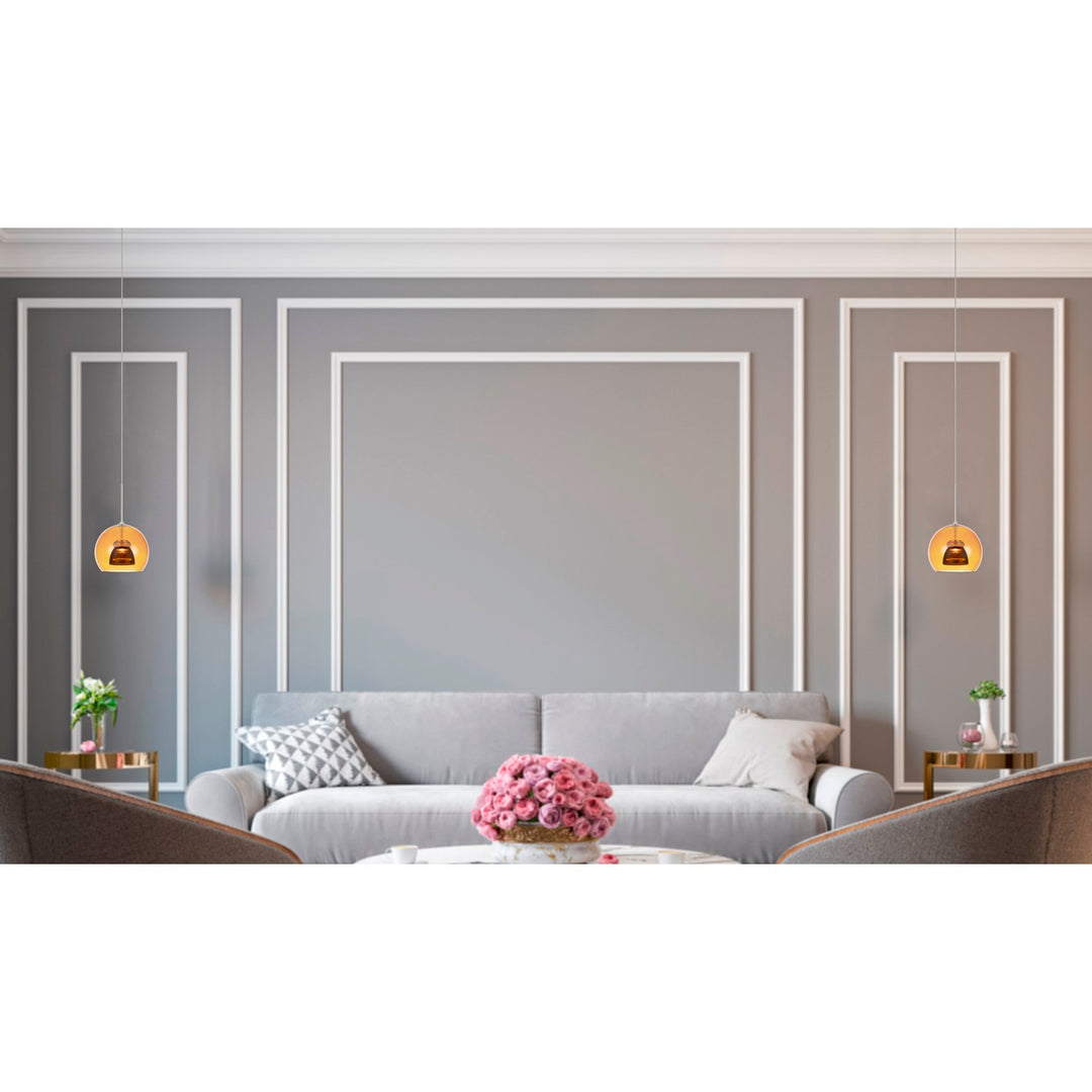 Integrated Dimmable Led Glass Mini Pendant Light. 6W; 450 Lumen; 3000K