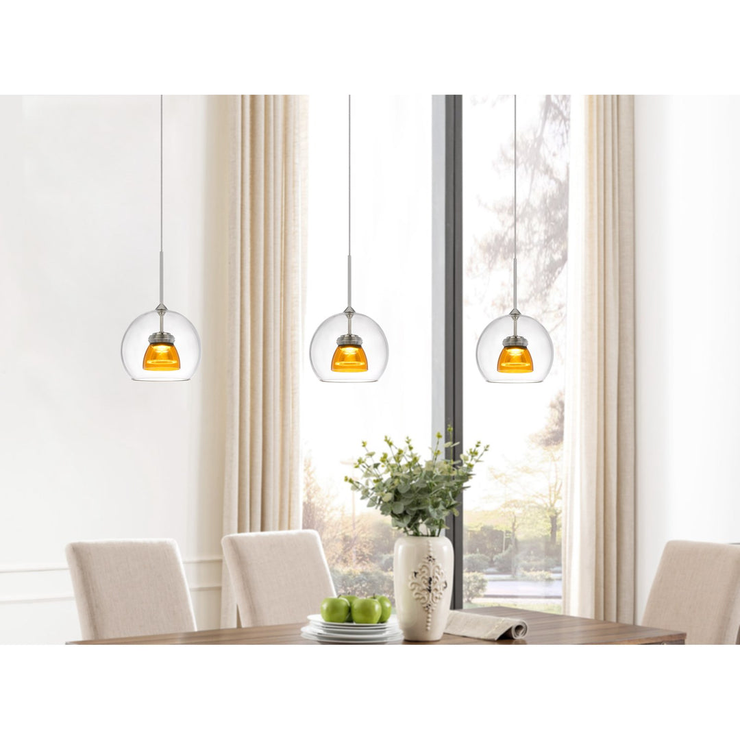 Integrated Dimmable Led Glass Mini Pendant Light. 6W; 450 Lumen; 3000K