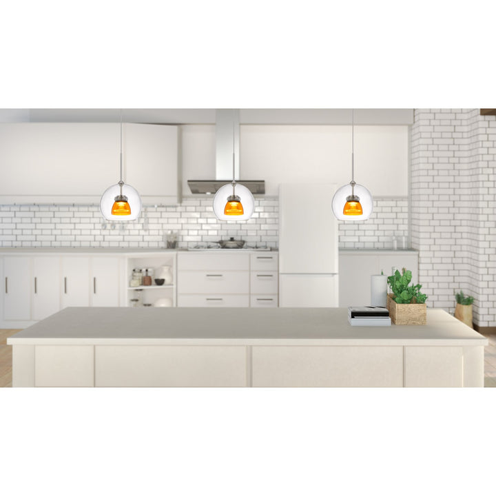 Integrated Dimmable Led Glass Mini Pendant Light. 6W; 450 Lumen; 3000K
