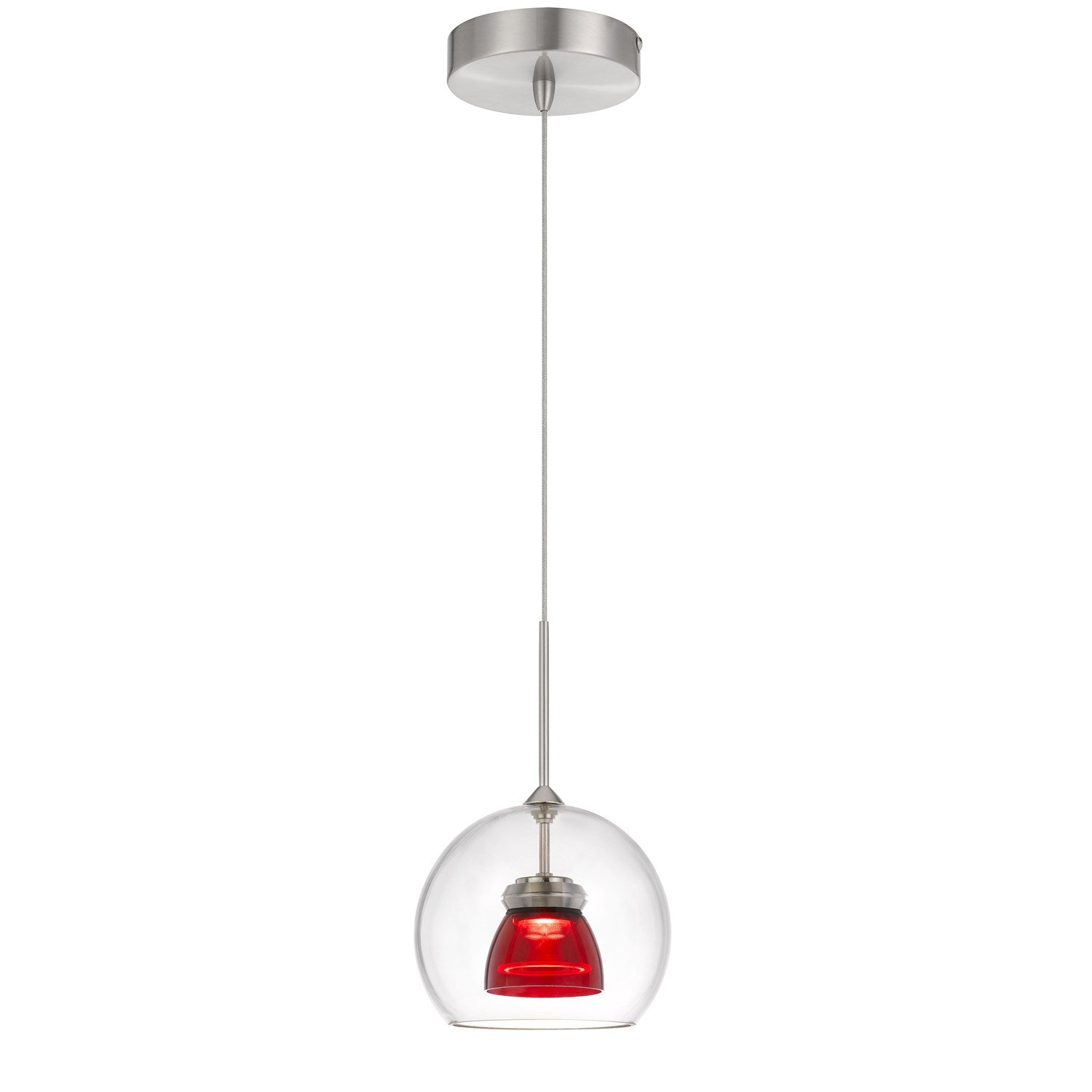 Integrated Dimmable Led Glass Mini Pendant Light. 6W; 450 Lumen; 3000K by CAL Lighting