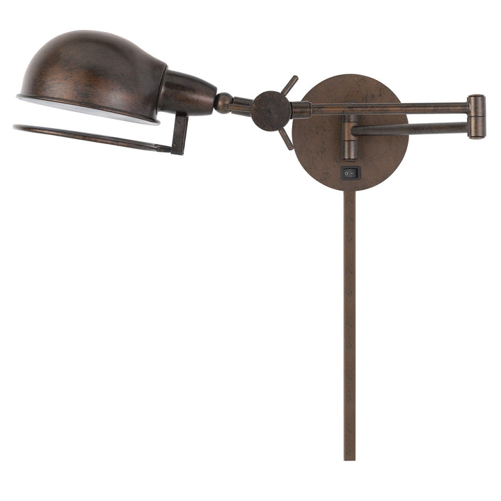 60W Linthal Swing Arm Wall Lamp With Adjustable Shade. 3 Ft Wire Cover Included by CAL Lighting