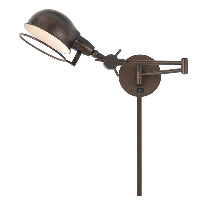 60W Linthal Swing Arm Wall Lamp With Adjustable Shade. 3 Ft Wire Cover Included