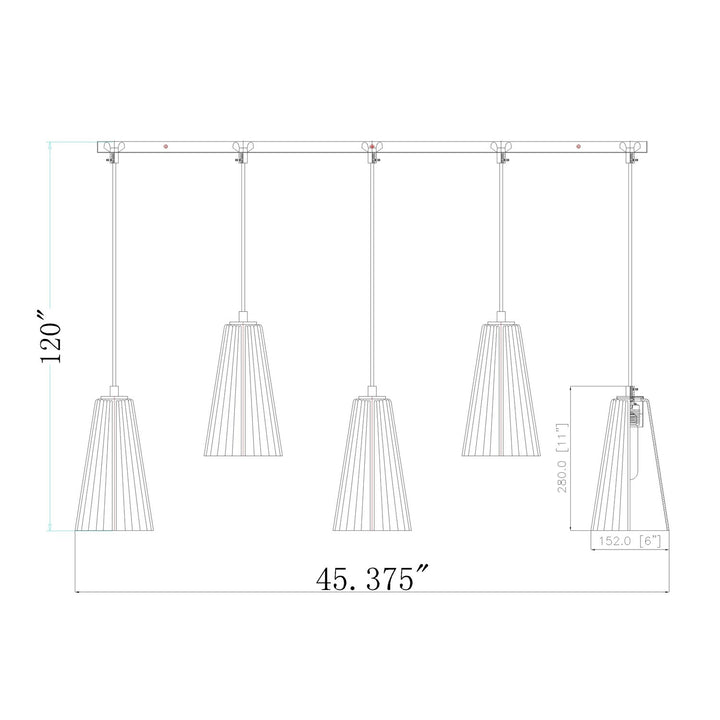 5 Light Linear Chandelier