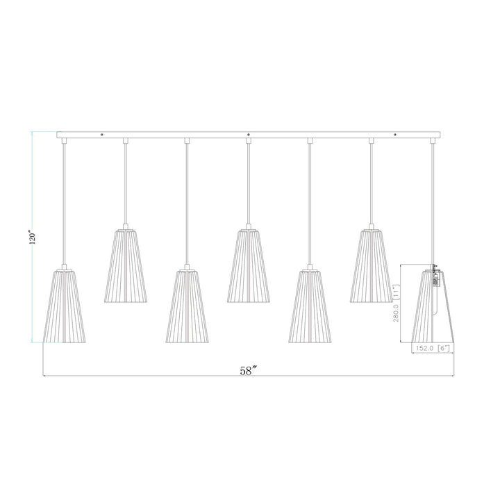 7 Light Linear Chandelier
