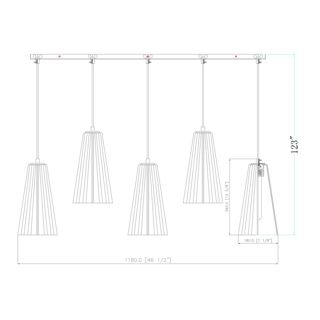 5 Light Linear Chandelier