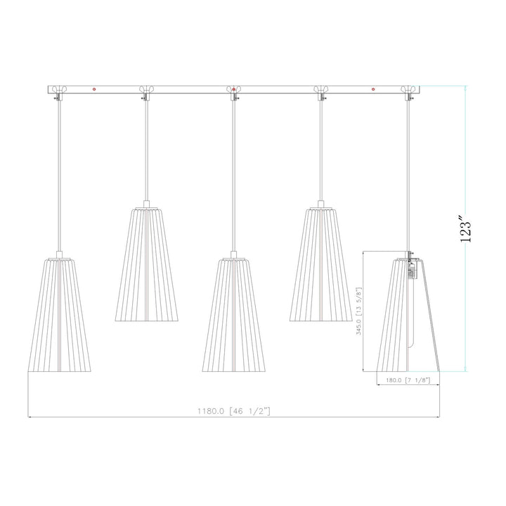 5 Light Linear Chandelier