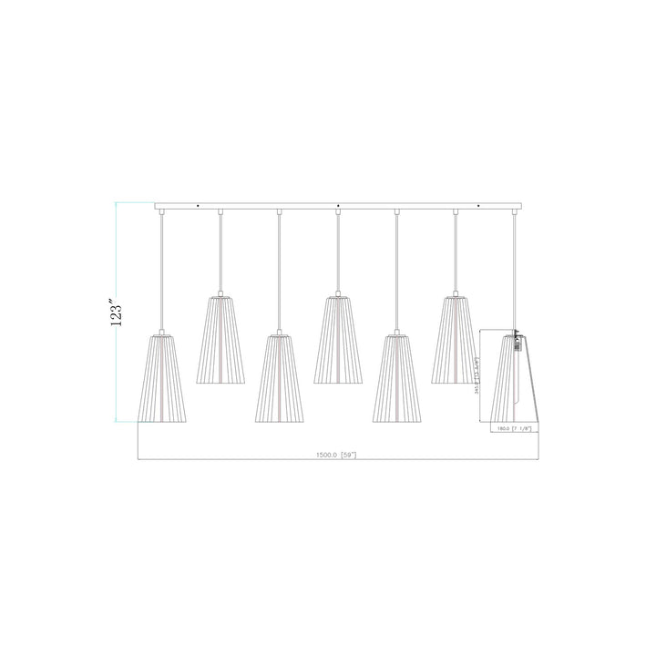 7 Light Linear Chandelier