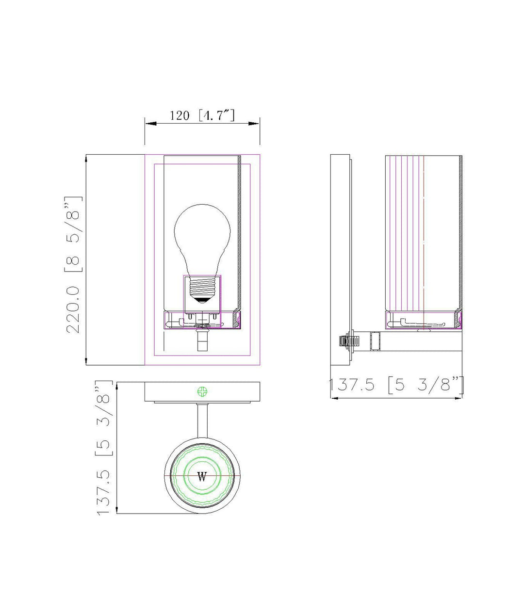 1 Light Wall Sconce