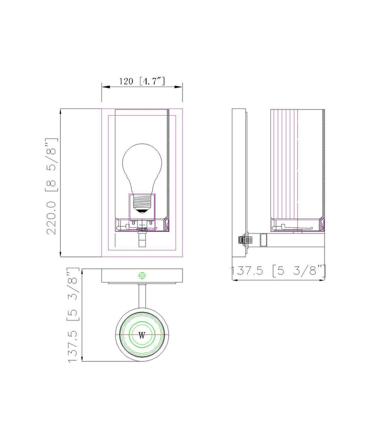 1 Light Wall Sconce