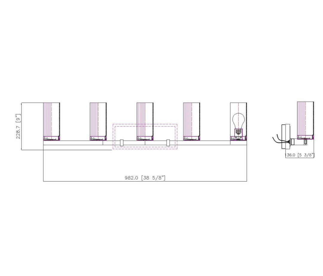 5 Light Vanity